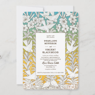 Invitación Vintage Dove Love Wedding