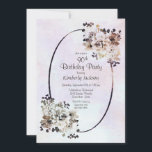 Invitación Vintage Earthy Floral 90th Birthday Party<br><div class="desc">Invitación a la fiesta de cumpleaños número 90 de una acuarela floral rústica y campestre.</div>
