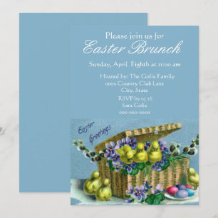 Invitación Vintage Easter Basket Family Brunch