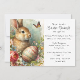 Invitación Vintage Easter Rabbit Holiday Brunch