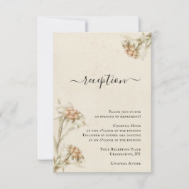 Invitación Vintage Edelweiss Floral Reception Enclosure Card