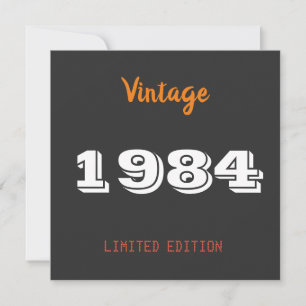 Invitación Vintage edición limitada de 1984 40th Birthday Gif