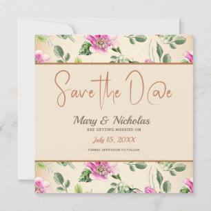 Invitación Vintage Eglantine Wedding Save the Date Invitation