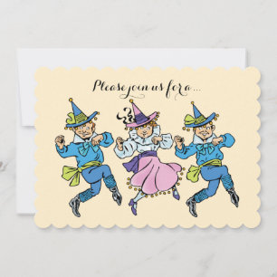 Invitación Vintage El Mago de Oz Munchkins Bailarines Shower 