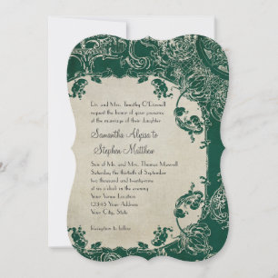 Invitación Vintage Elegance Boda Toile Floral Damask