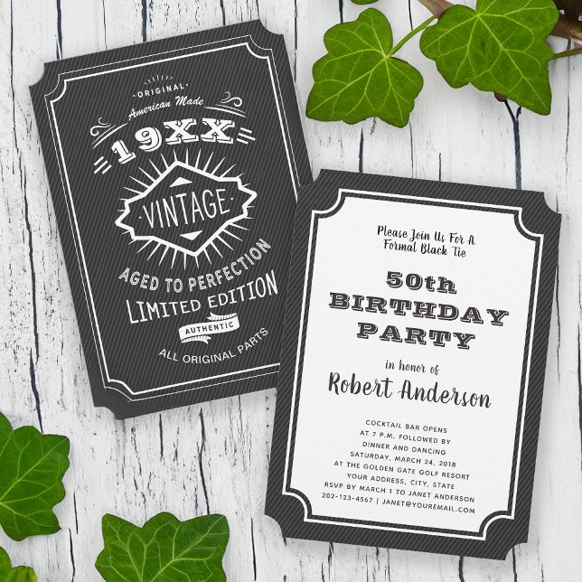 Invitación Vintage Elegant Birthday Party (Subido por el creador)