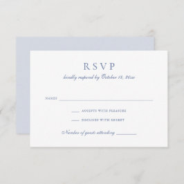 Invitación Vintage Elegant Floral Script Blue Wedding RSVP