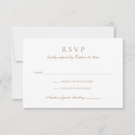 Invitación Vintage Elegant Floral Script Gold Wedding RSVP