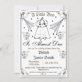 Invitación Vintage Elegant Spooky, Baby Shower de Halloween