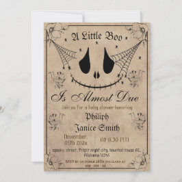 Invitación Vintage Elegant Spooky, Baby Shower de Halloween