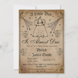 Invitación Vintage Elegant Spooky, Baby Shower de Halloween