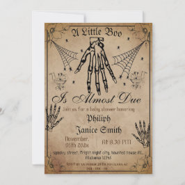 Invitación Vintage Elegant Spooky, Baby Shower de Halloween