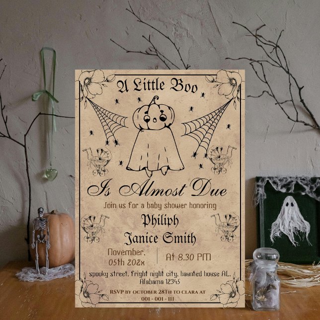 Invitación Vintage Elegant Spooky, Baby Shower de Halloween (Subido por el creador)