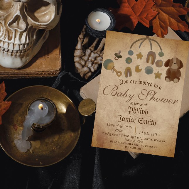Invitación Vintage Elegant Spooky, Baby Shower de Halloween (Subido por el creador)