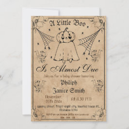 Invitación Vintage Elegant Spooky, Baby Shower de Halloween