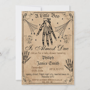 Invitación Vintage Elegant Spooky, Baby Shower de Halloween