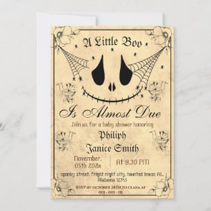 Invitación Vintage Elegant Spooky, Baby Shower de Halloween