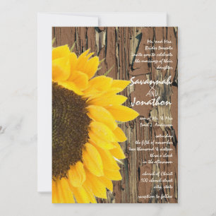 Invitación Vintage Elegant Sunflower Wedting