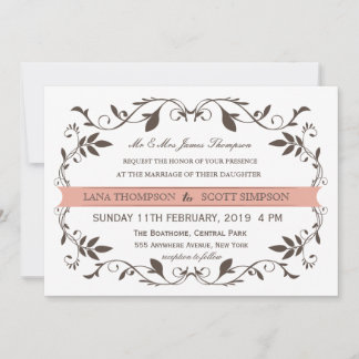 Invitación Vintage Elegant Victorian Flourian White Boda