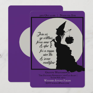 Invitación Vintage Elegant Witch Victorian Halloween Party