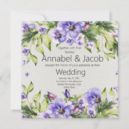 Invitación Vintage Elegante Morado Acuarela Floral
