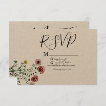 Vintage Embroided Greenery Botany Wedding RSVP