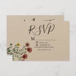 Invitación Vintage Embroided Greenery Botany Wedding RSVP