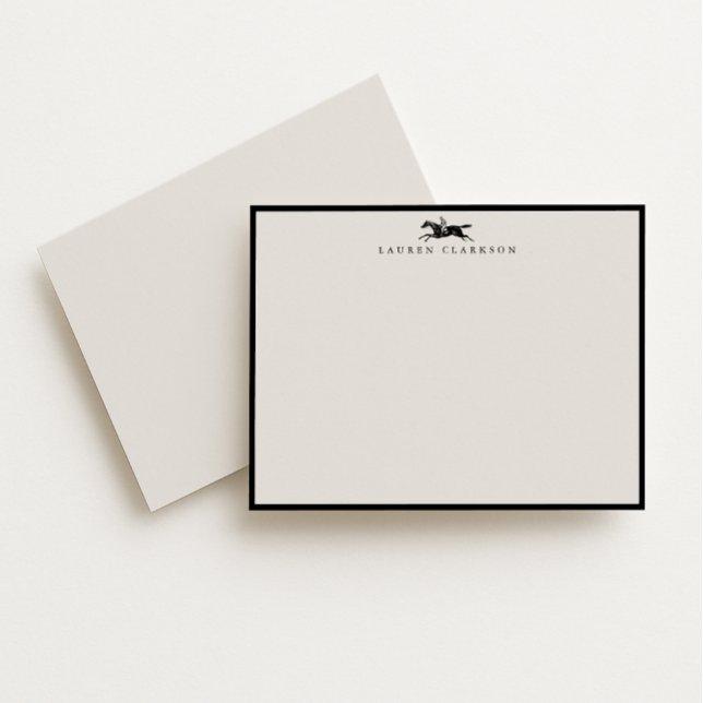 Invitación Vintage Equestrian Rider Stationery Note Card (Subido por el creador)