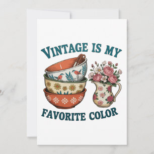 Invitación Vintage es mi color favorito floral amante retro