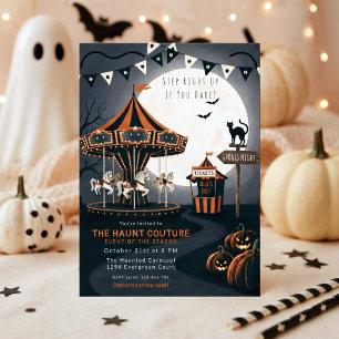 Invitación Vintage Espeluznante Carusel Haunted