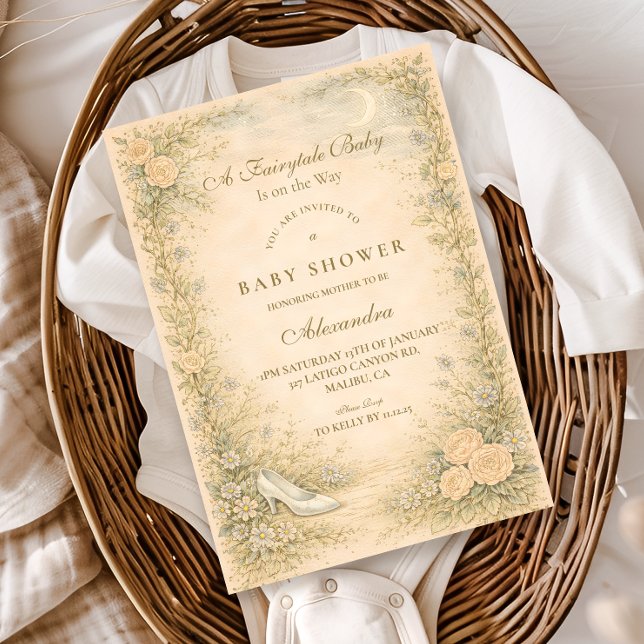 Invitación Vintage Fairytale Garden Baby Shower (Subido por el creador)