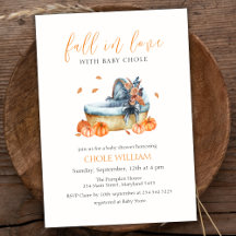 Vintage Fall In Love Pumpkin Crib Baby Shower