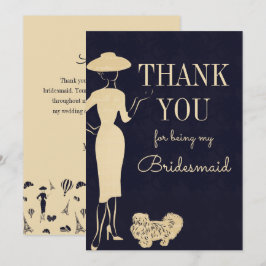 Invitación Vintage Fashion Gracias Bridesmaid Card