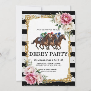 Invitación Vintage Fiesta Derby Carreras de Caball