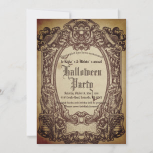 Invitación Vintage fiesta gótica de Halloween