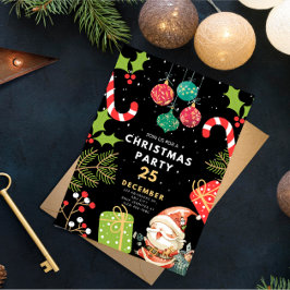 Invitación Vintage fiesta navideña, Navidades hasta