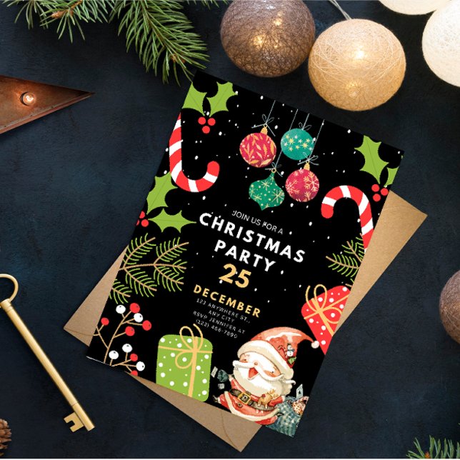 Invitación Vintage fiesta navideña, Navidades hasta (Subido por el creador)