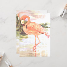 Vintage Flamingo Art End Of Summer Birday Party