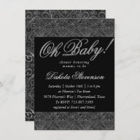 Vintage Fleur de Lis | Black Damask Oh Baby Shower