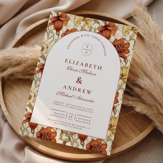 Invitación Vintage Floral Arch Elegant Wedding (Subido por el creador)