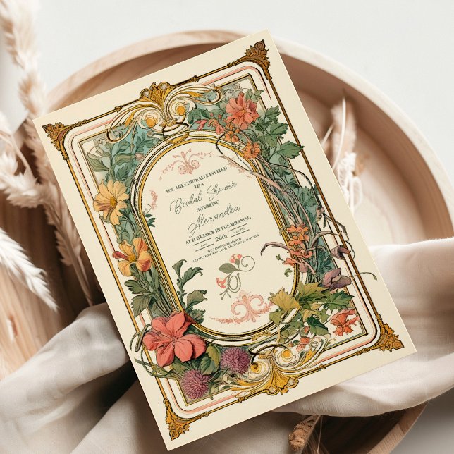 Invitación Vintage Floral Art Nouveau Bridal Shower (Subido por el creador)