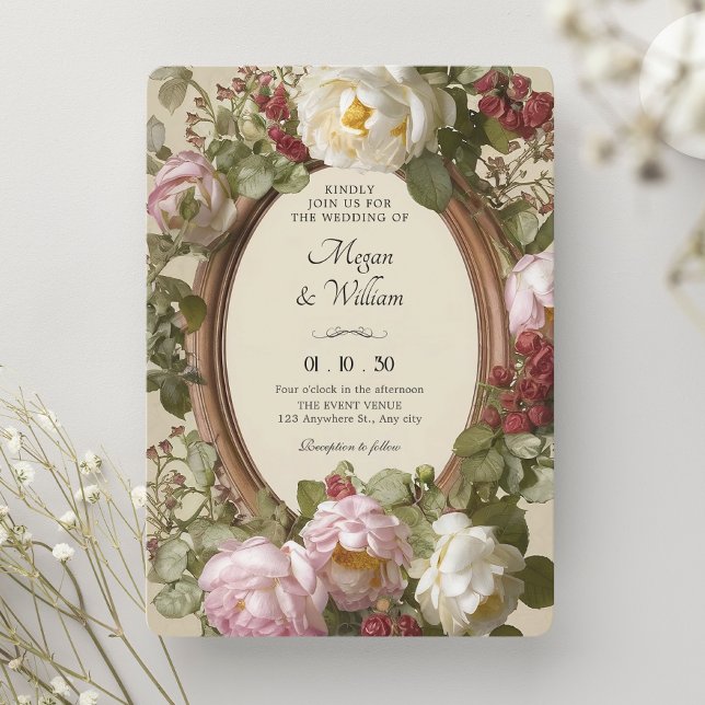 Invitación Vintage Floral Art Nouveau Wedding (Subido por el creador)