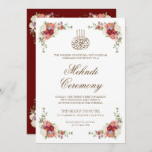 Vintage Floral Bouquet Border Islam Mehndi