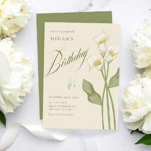 Invitación Vintage floral cumpleaños botánico