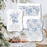 Invitación Vintage Floral Elegante Blue n White Bridal Shower<br><div class="desc">5 x 7 Invitación a la ducha de la novia con temática vertical, ligera y ventilada azul y blanca. Un diseño elegante y sencillo, con jarrones y jardineras de color azul y blanco chino vintage, con flores acuáticas pintadas en una antigua Chinoiserie de estilo asiático. Clásico, tradicional y a la...</div>