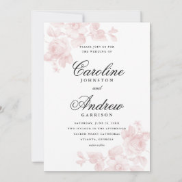 Invitación Vintage Floral Elegante Boda