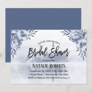 Invitación Vintage Floral Fairytale Misty Lake Bridal Shower