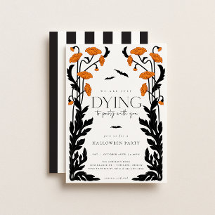 Invitación Vintage Floral Frame Halloween Party