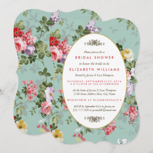 Invitación Vintage Floral Garden Botanical Bridal Shower
