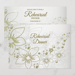 Invitación Vintage Floral Greenery Rehearsal Dinner Party